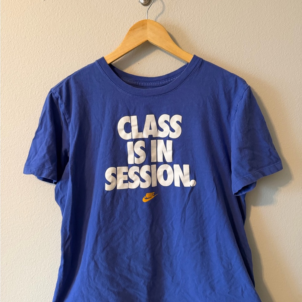 Nike Blue Tee with White Logo